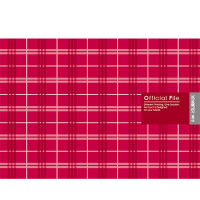 博崴 AO2035 50K布格紋資料卡夾-紅 / 個  