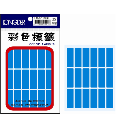 龍德 彩色方形標籤 LD-561B (12X34mm) /包 