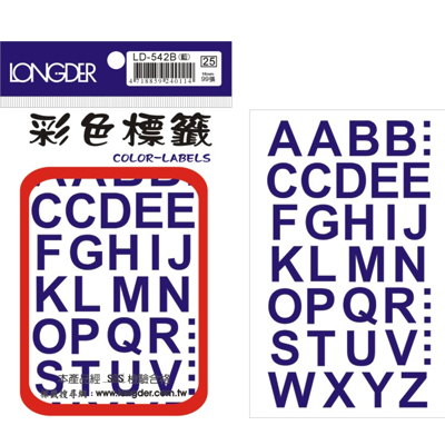 龍德 彩色英文標籤 LD-542B (16mm) /包  
