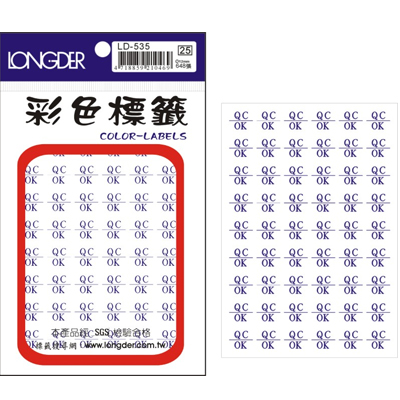 龍德 圓點QCOK標籤 LD-535 (直徑12mm) /包  