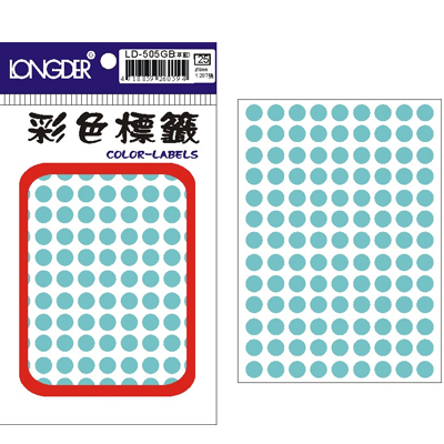 龍德 彩色圓點標籤 LD-505GB (直徑8mm) /包  
