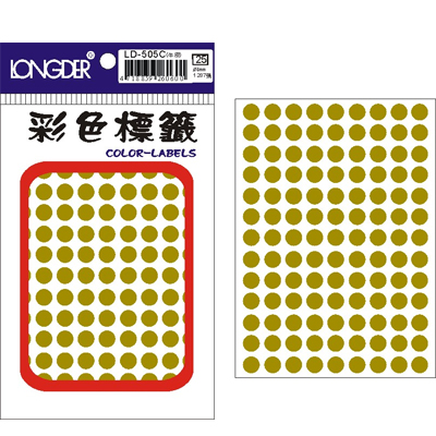 龍德 彩色圓點標籤 LD-505C (直徑8mm) /包  