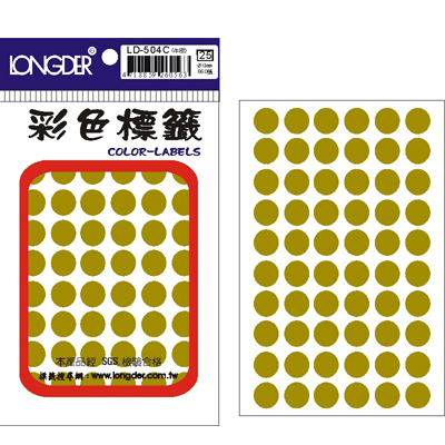 龍德 彩色圓點標籤 LD-504C (直徑12mm) /包 