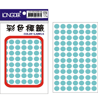 龍德 彩色圓點標籤 LD-502GB (直徑10mm) /包  