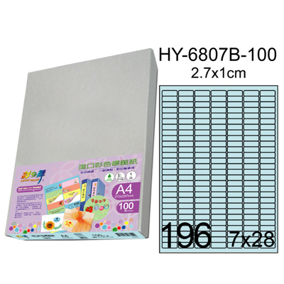 彩之舞 進口3合1彩色標籤-196格圓角(5色) 100張/包 HY6807-100  