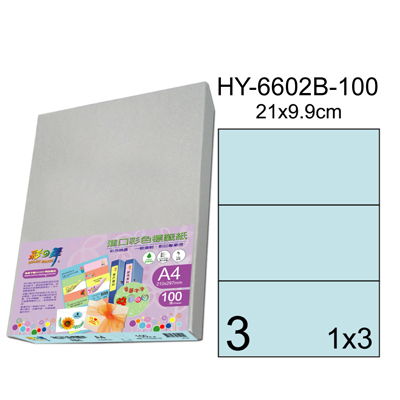 彩之舞 進口3合1彩色標籤-3格直角(5色) 100張/包 HY6602-100  