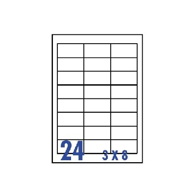  裕德3合1電腦標籤24格直角 20張/包 US4670  