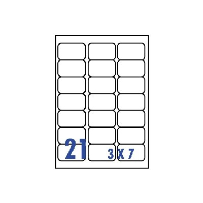 裕德3合1電腦標籤21格圓角 20張/包 US4677  