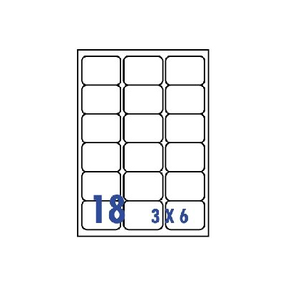 裕德3合1電腦標籤18格圓角 100張/包 US4265  
