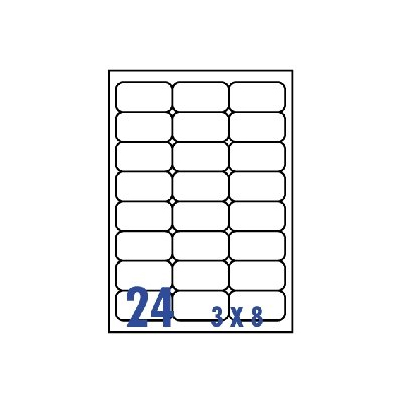  裕德3合1電腦標籤24格圓角 1000張/包 US4262  