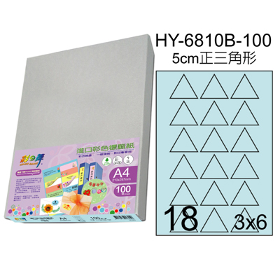 彩之舞 進口3合1彩色標籤-18格三角形(5色) 100張/包 HY6810-100  