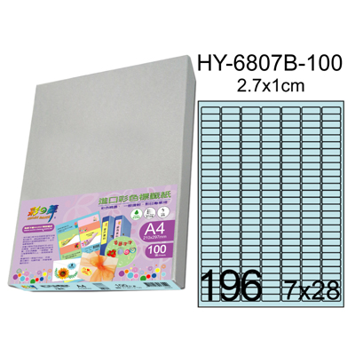 彩之舞 進口3合1彩色標籤-196格圓角(5色) 100張/包 HY6807-100  