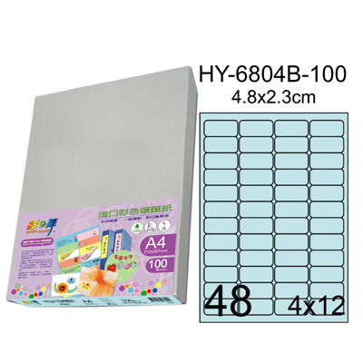 彩之舞 進口3合1彩色標籤-48格圓角(5色) 100張/包 HY6804-100  