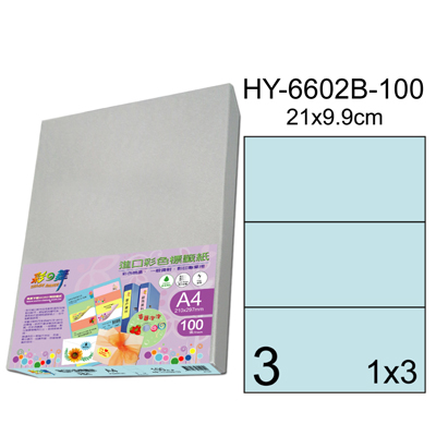 彩之舞 進口3合1彩色標籤-3格直角(5色) 100張/包 HY6602-100  