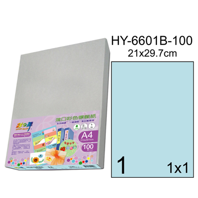 彩之舞 進口3合1彩色標籤-1格直角(5色) 100張/包 HY6601-100  