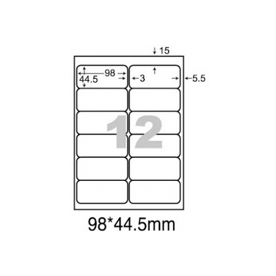 阿波羅WL-9212A影印用自黏標籤紙(12格/1包A4~20張入)  