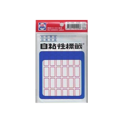 華麗牌WL-1065 紅框自黏標籤紙 (12x22mm) 480張/包