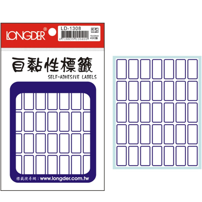龍德 自黏性標籤 LD-1308 (12x22mm) /包  