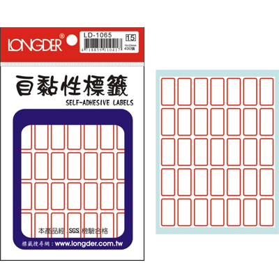 龍德 自黏性標籤 LD-1065 (12x22mm) /包  