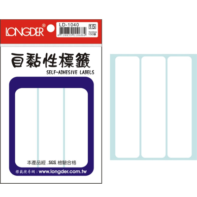 龍德 自黏性標籤 LD-1042 (25x105mm) /包