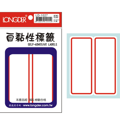 龍德 自黏性標籤 LD-1027 (40x100mm) /包  