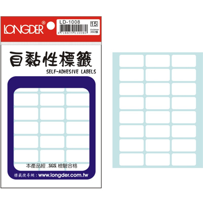 龍德 自黏性標籤 LD-1008 (12x24mm) /包  