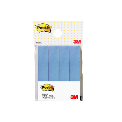 【3M】550RL-B 可再貼標籤紙系列 藍色4條/包