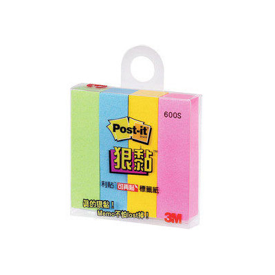 【3M】600S 狠黏可再貼標籤紙系列 4色/包