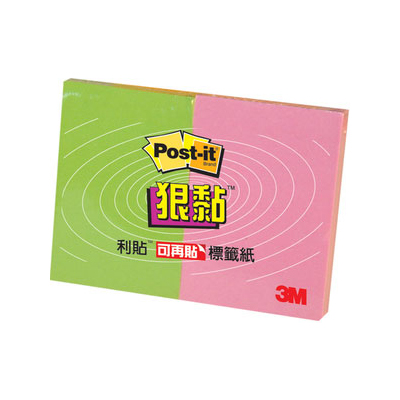 【3M】621S-2 利貼 狠黏 小尺寸標籤紙系列 粉紅+綠/包